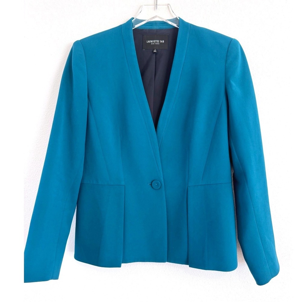 Lafayette 148 | Teal Button Front Blazer Suit Jacket